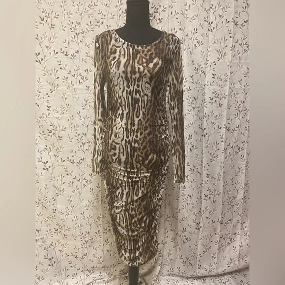 INC International Concepts - Leopard-Print Mesh Dress (NWT) - Picture 1 of 7